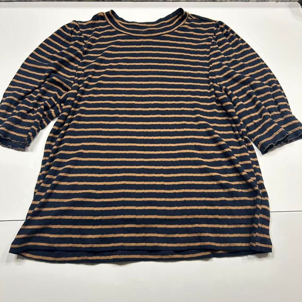 Lucky-brand Women's Navy and Tan Blouse